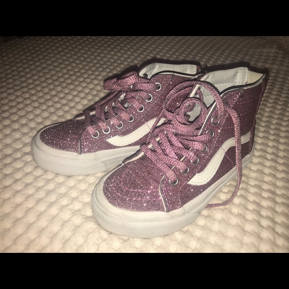 💕Girls Lurex Pink Glitter Sk8-Hi Zip💕